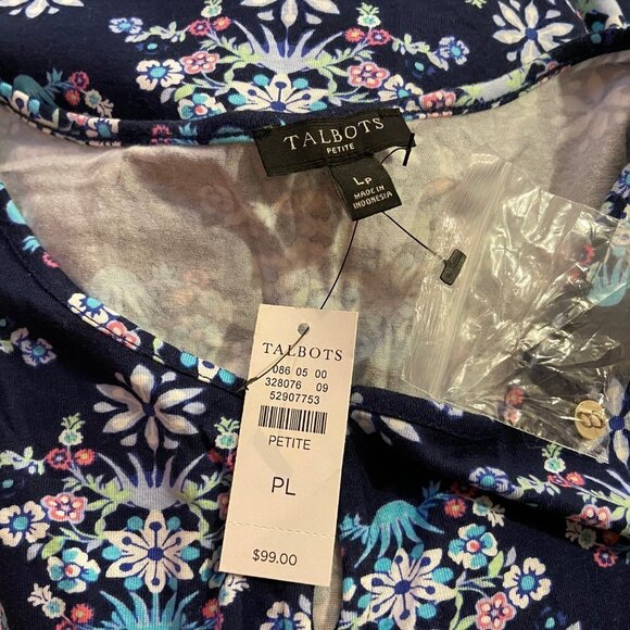Talbots Petites Women's Blue Floral Maxi Dress - Size LP - NWT - Picture 5 of 5